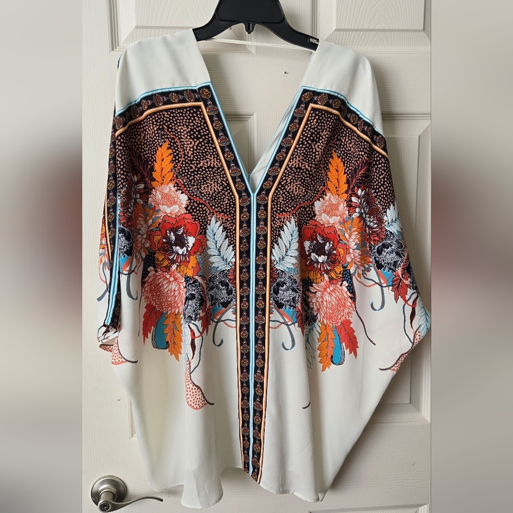 Rose & Olive Multicolor Floral Tunic Top Size 2X NWT